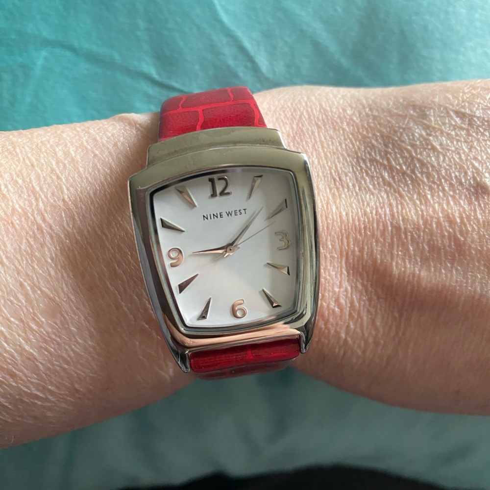Nine West Watch with Red Leather Strap